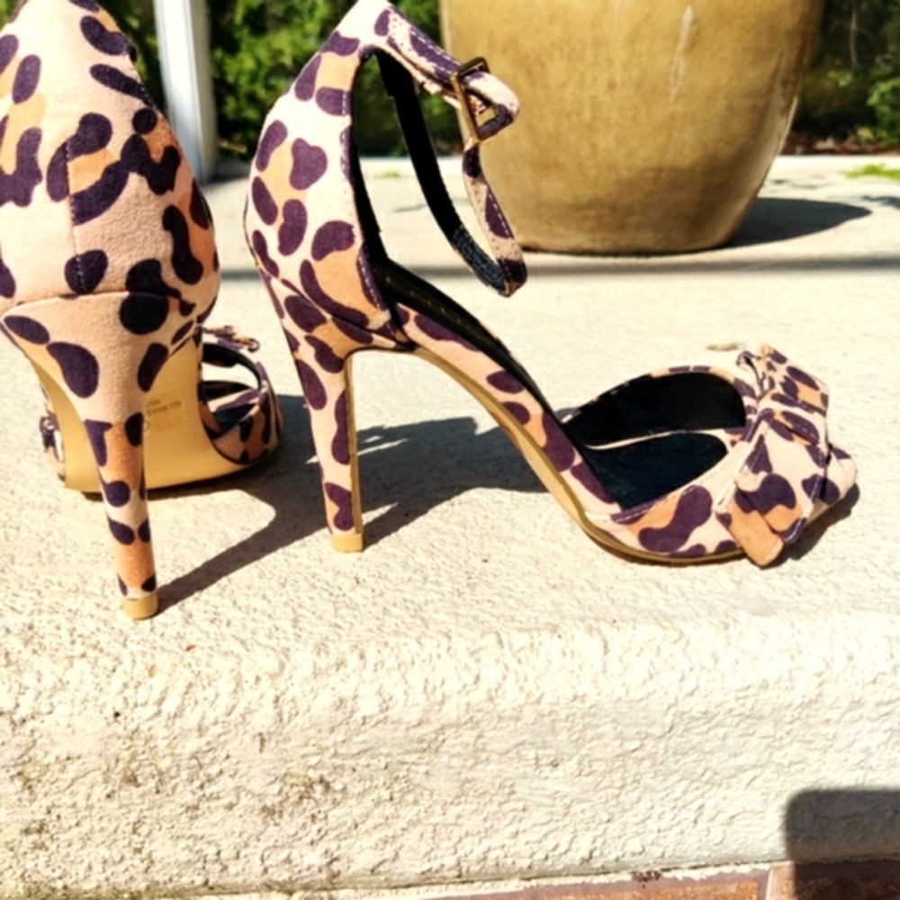Venus leopard peep toe heels